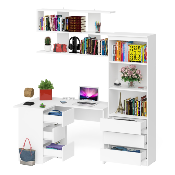 Домашние кабинеты, Уголок школьника Мори с угловым столом и полкой и стеллажом