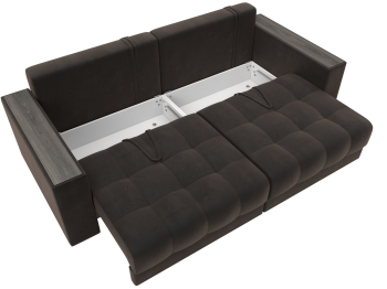 Диван прямой с декором Лига-049 НПБ, велюр SEVEN