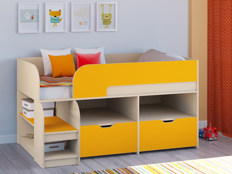 Кровати-чердаки, Кровать-чердак Астра 9 V6 Дуб молочный