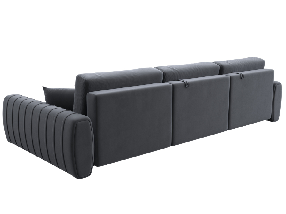 Диваны угловые в гостиную, Диван угловой Лига-057 НПБ Лонг угол правый, велюр SEVEN