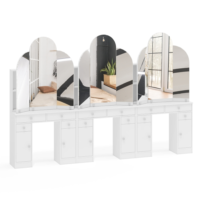 С зеркалом, Набор столиков туалетных в спальню МД №2