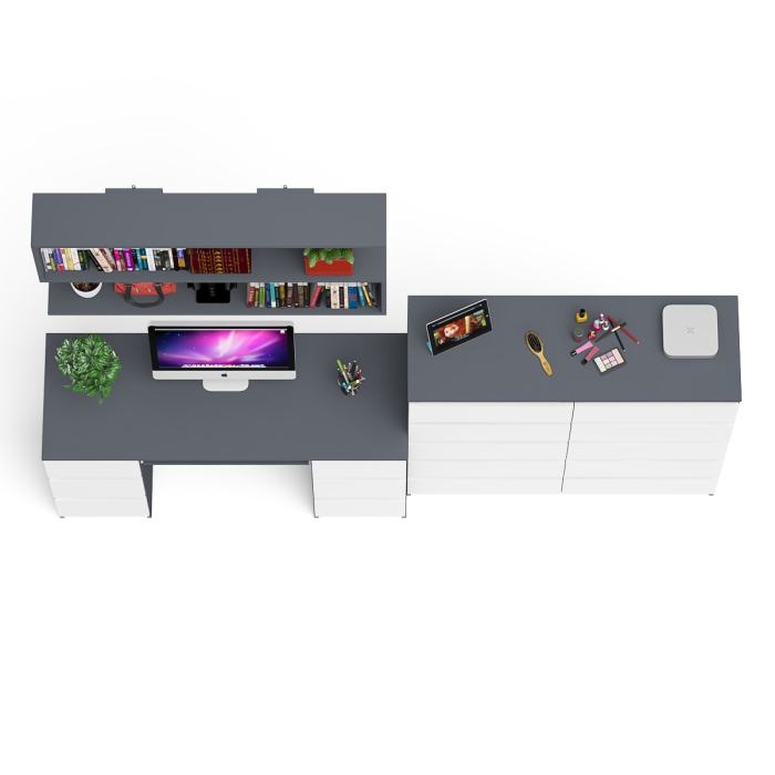 Домашние кабинеты, Комод Мори МК1200.10 со столом компьютерно-письменным и полкой сверху