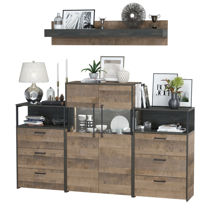 Стенки для гостиной, Набор мебели в гостиную с подсветкой серии Трувор № 9