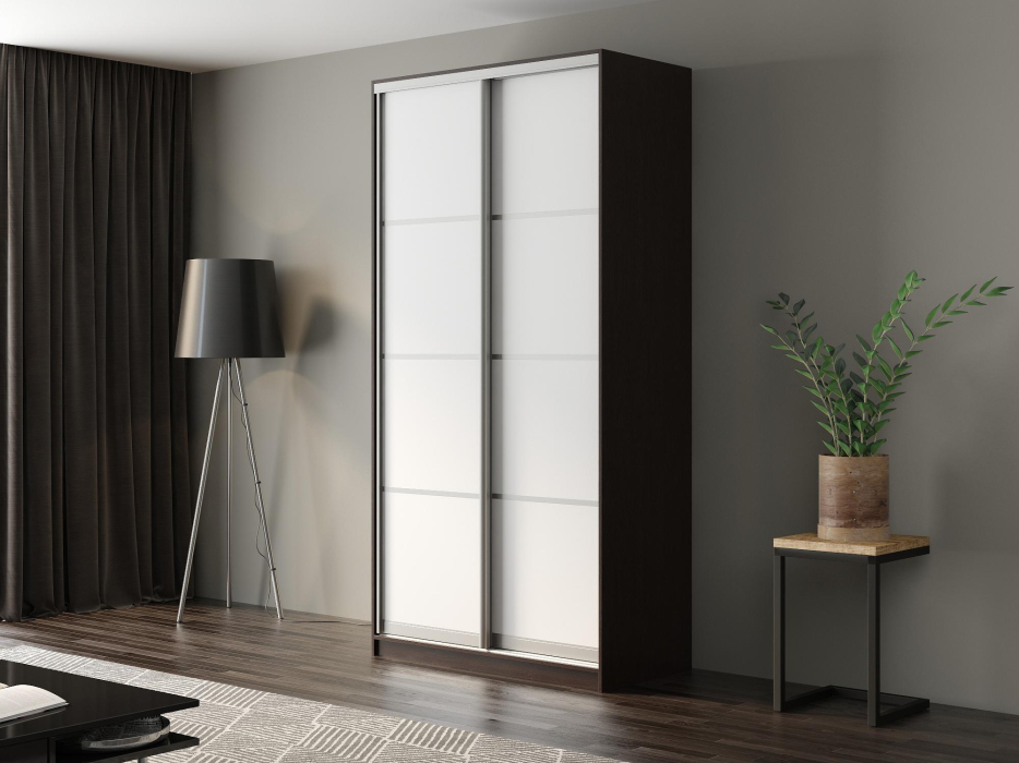 Шкафы-купе, Шкаф-купе Айсберг 130 ВЕНГЕ (белый/глухой)