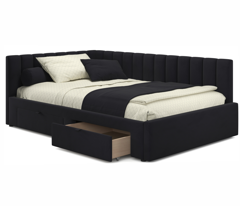 Мягкая кровать, Мягкая кровать-тахта Milena 1200 c ящиками
