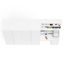 Стол компьютерный с тумбой справа с большим шкафом Мори МШ1600.1 и полкой открытой