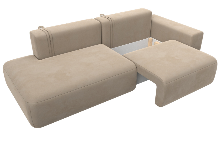 Диваны еврокнижки, Диван прямой Лига-036 Модерн подлокотник справа, велюр