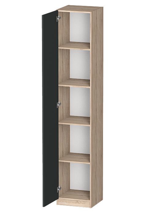 Шкафы одностворчатые, Распашной шкаф Лайф с полками 40*40*215 Дуб сонома