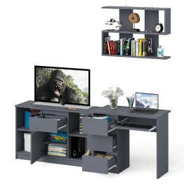 Тумба Мори МТВ1204.1 с компьютерным столом МС-6 левый и полкой 900