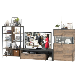 Гостиная с комодом-витриной с подсветкой серии Трувор № 58