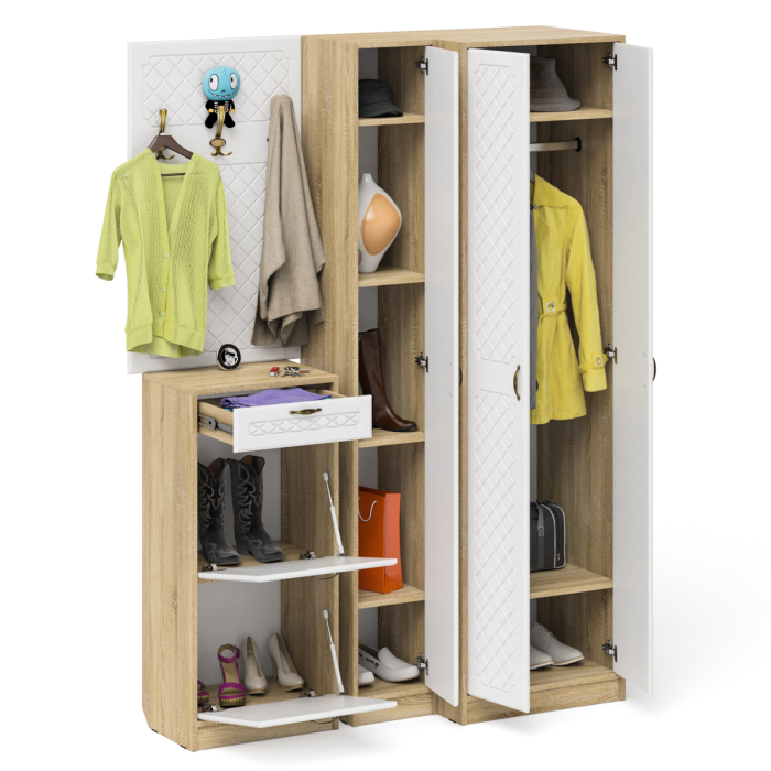 Прихожие, Мебель в прихожую П-6 № 30 МДФ фрезеровка ромб