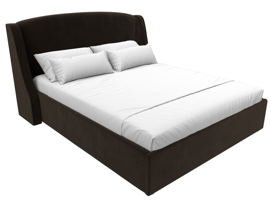 Мягкая кровать, Кровать интерьерная Лотос 160, микровельвет