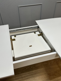 Стол Kenner K1250 раздвижной, стекло белое глянец