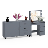 Туалетные столики, Столик косметический с подсветкой Сура и тумба-комод 122-1504