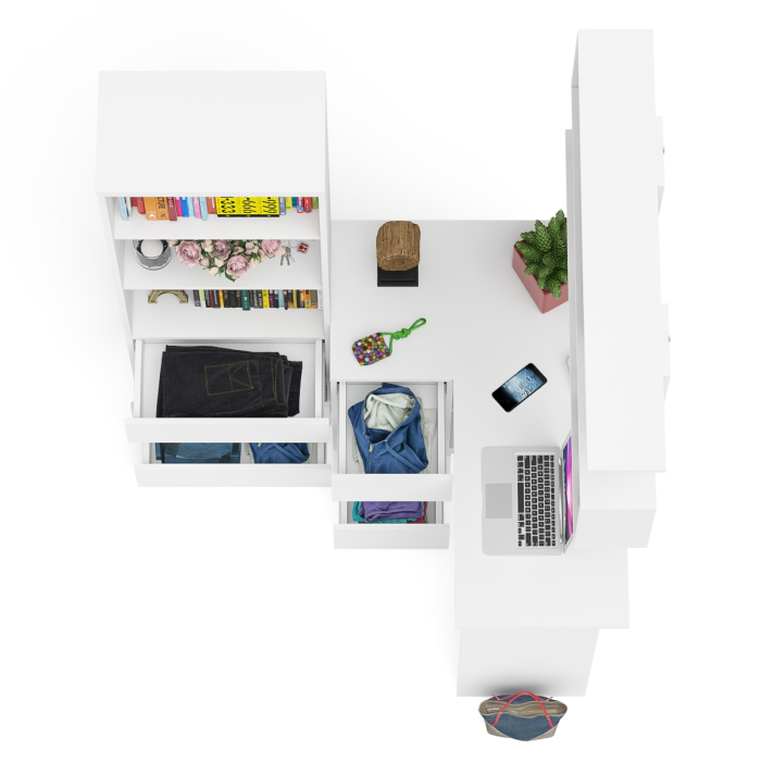 Домашние кабинеты, Уголок школьника Мори с угловым столом и полкой и стеллажом