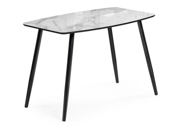 Стол Эмма (вставка стекло / черный / черная шагрень)