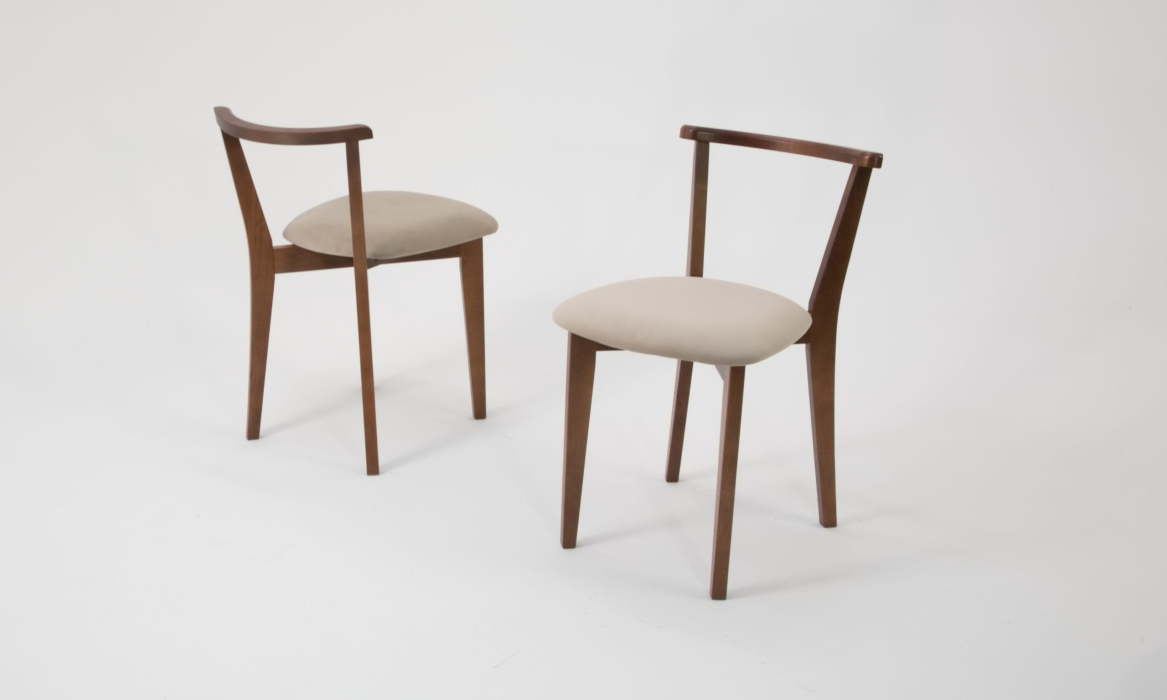 Обеденные группы, Стол Сканди К 90 орех со стульями Франк орех велюр бежевый