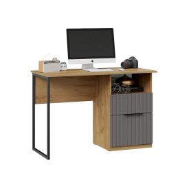 Стол письменный Хилтон тип 1, дуб крафт золотой, графит матовый