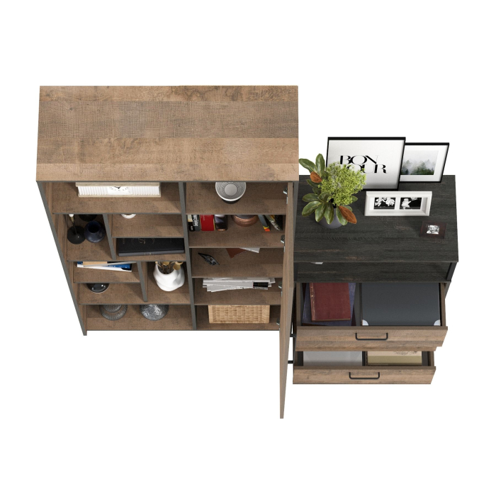 Стенки для гостиной, Шкаф-стеллаж Трувор с комодом с ящиками