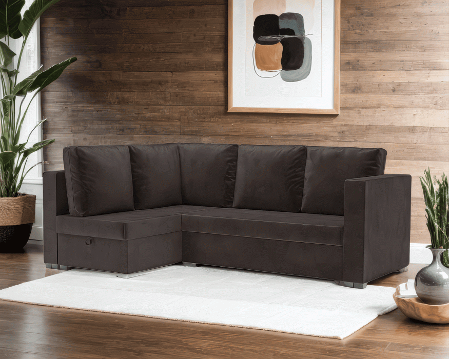 Диваны угловые в гостиную, Диван угловой Мансберг (Бархат)