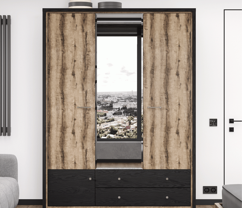 Шкафы распашные, Шкаф 3DG2S Z, JAGGER