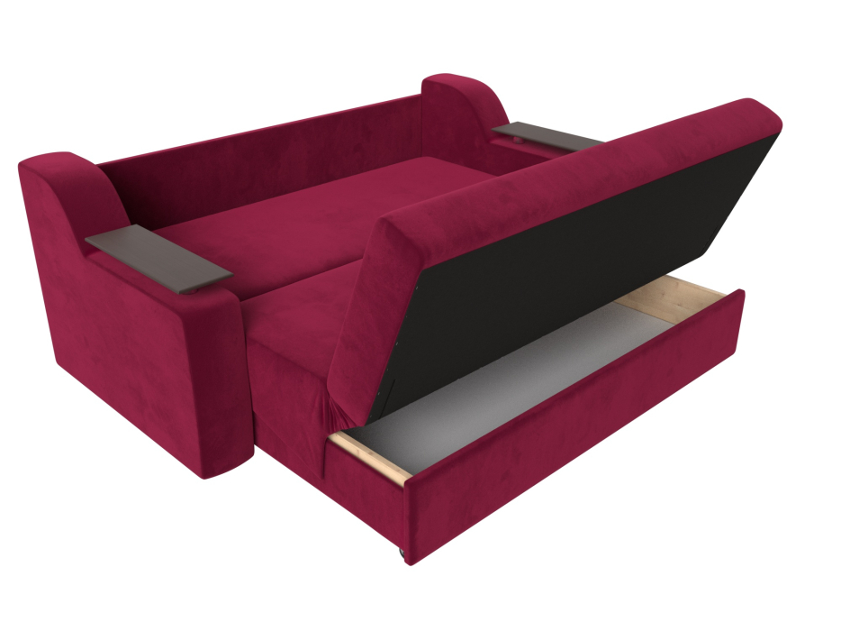 Диваны с ящиком для белья, Прямой диван аккордеон Сенатор 140, микровельвет