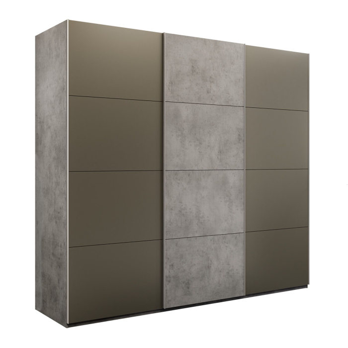 Шкафы-купе 3-х дверные, Шкаф-купе Эста 3-х дверный ДСП/Стекла хаки/Доводчик 270х66х240