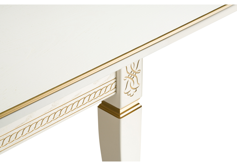 Обеденные столы, Стол деревянный Балмет молочный/золото