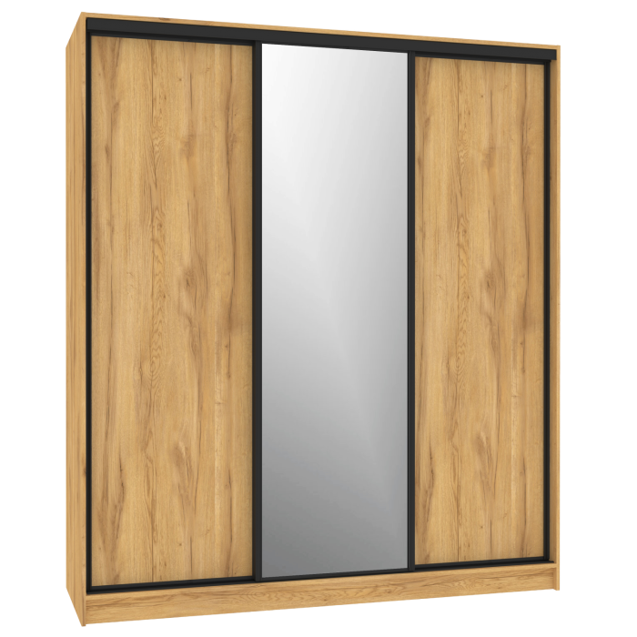 Шкафы-купе, Шкаф-купе 3-дв  Домашний 2000 зеркало/лдсп  (в2295*ш2000*г595)