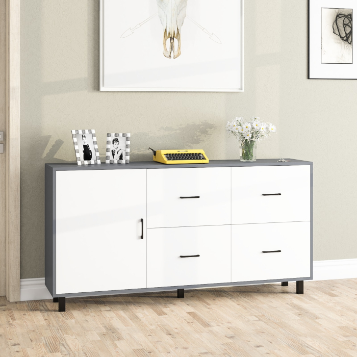 Комоды, Комод широкий с дверкой и ящиками РВК 125-1704