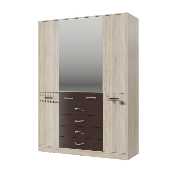 Шкафы распашные, Шкаф 4-х дверный с ящиками Румба