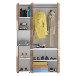 Шкаф для одежды глубокий и пенал две дверки и ниша Лидер-8