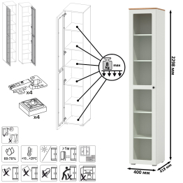 Пенал-витрина в гостиную Остин 16.394.03