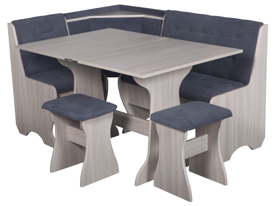 Кухонные уголки, Кухонный уголок Стиль 1Л (со столом СТ3) Ясень шимо светлый / велюр