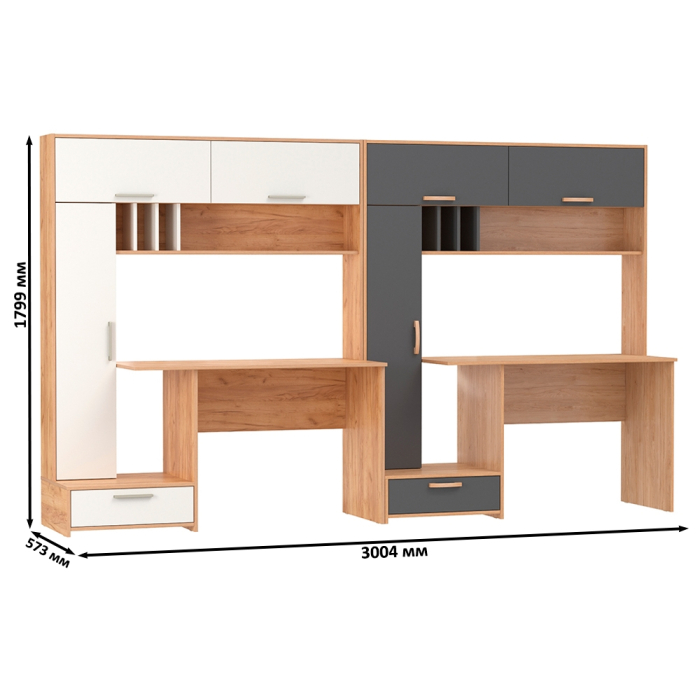 Прямые компьютерные столы, Два стола письменных Лайт 03.243Н