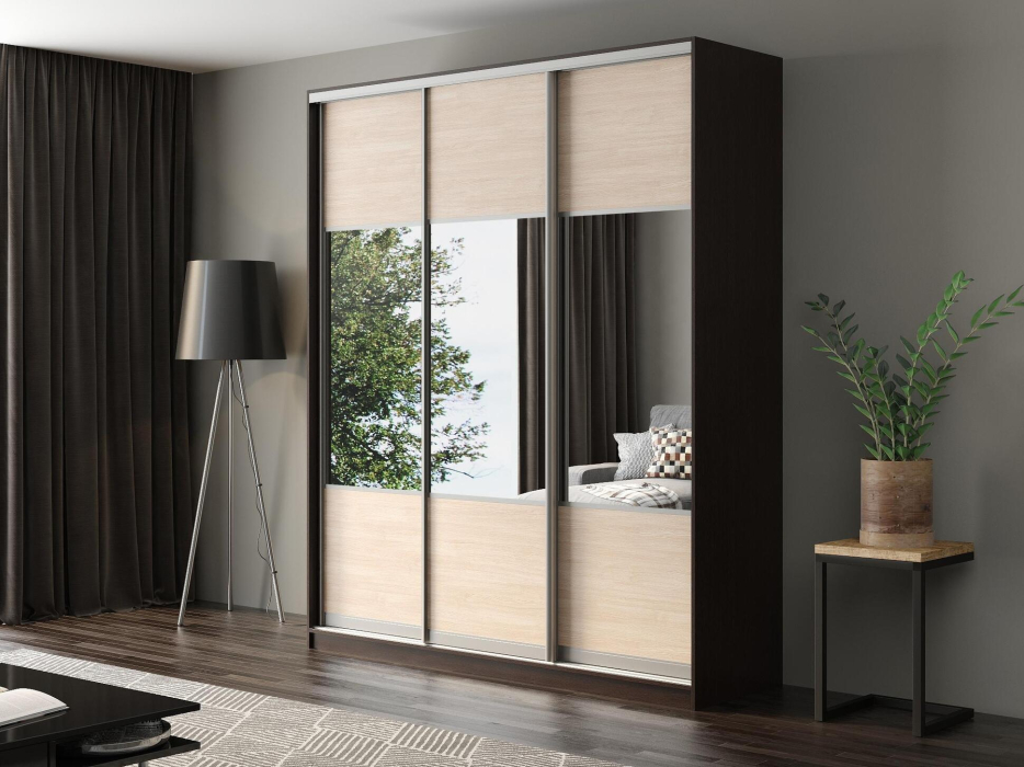 Шкафы-купе, Шкаф-купе Айсберг 200 ВЕНГЕ (шамони светлый/комбинированный)