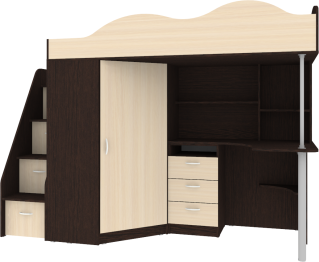 Кровать чердак Пионер, Венге