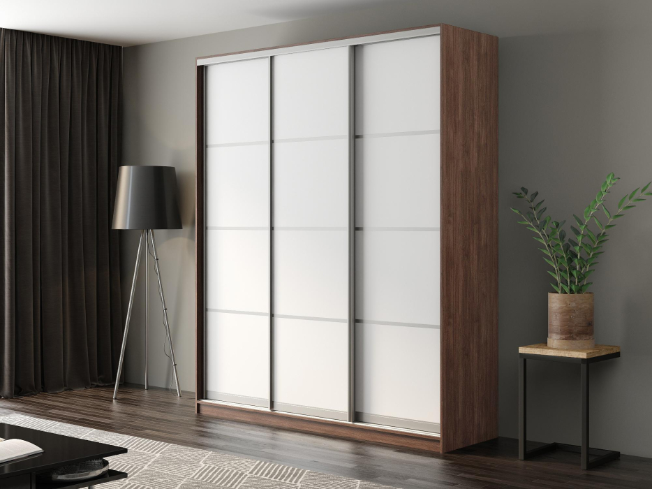 Шкафы-купе, Шкаф-купе Айсберг 200 ШАМОНИ ТЕМНЫЙ (белый/глухой)