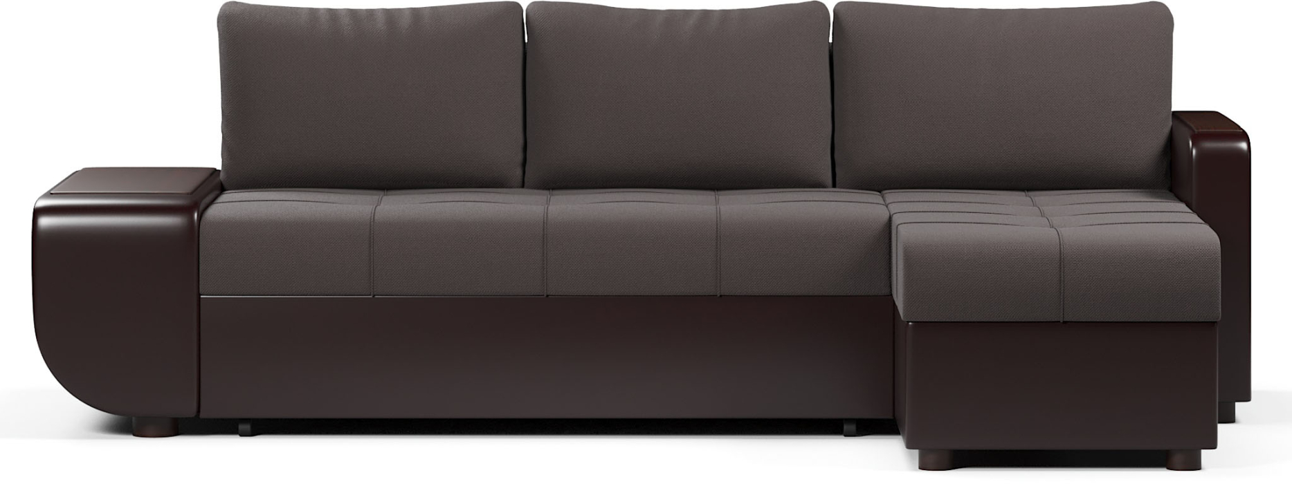 Диваны угловые в гостиную, Диван-кровать угловой Атланта со столиком еврокнижка,велюр+экокожа