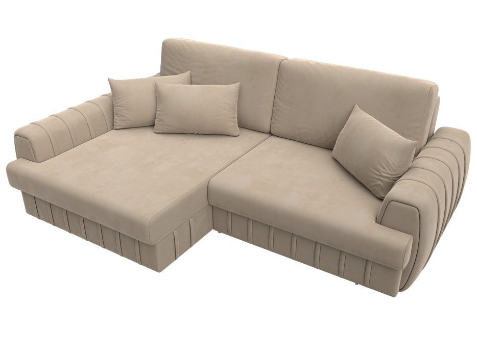 Диваны угловые в гостиную, Диван угловой Лига-057 НПБ угол левый, велюр SEVEN