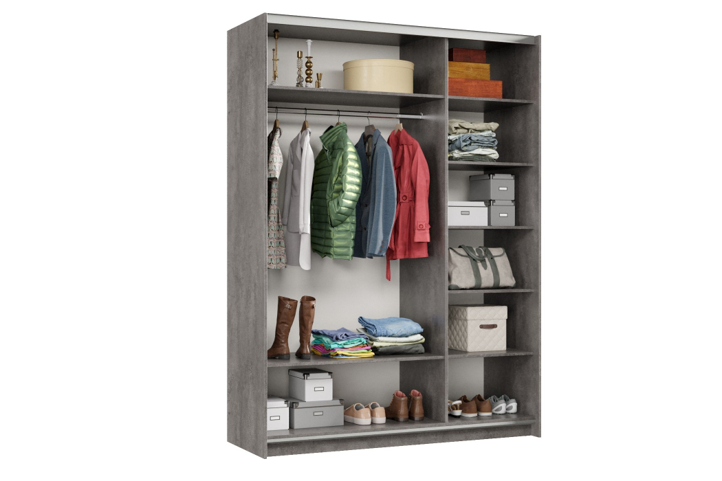 Шкафы-купе 2-х дверные, Шкаф-купе Smart 1624 2х дверный (фасады ЛДСП) профиль серебро