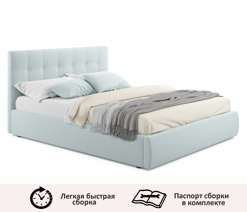 Мягкая кровать, Мягкая кровать Selesta 1600 с матрасом АСТРА с подъемным механизмом