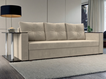 Диван прямой Атланта со столом слева, микровельвет