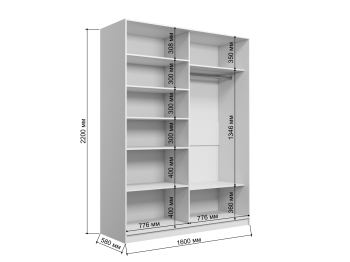 Шкаф купе 2-х дверный Амстердам 160 (белый/глухой)