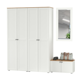 Тумба две дверки с навесным зеркалом и два шкафа Остин