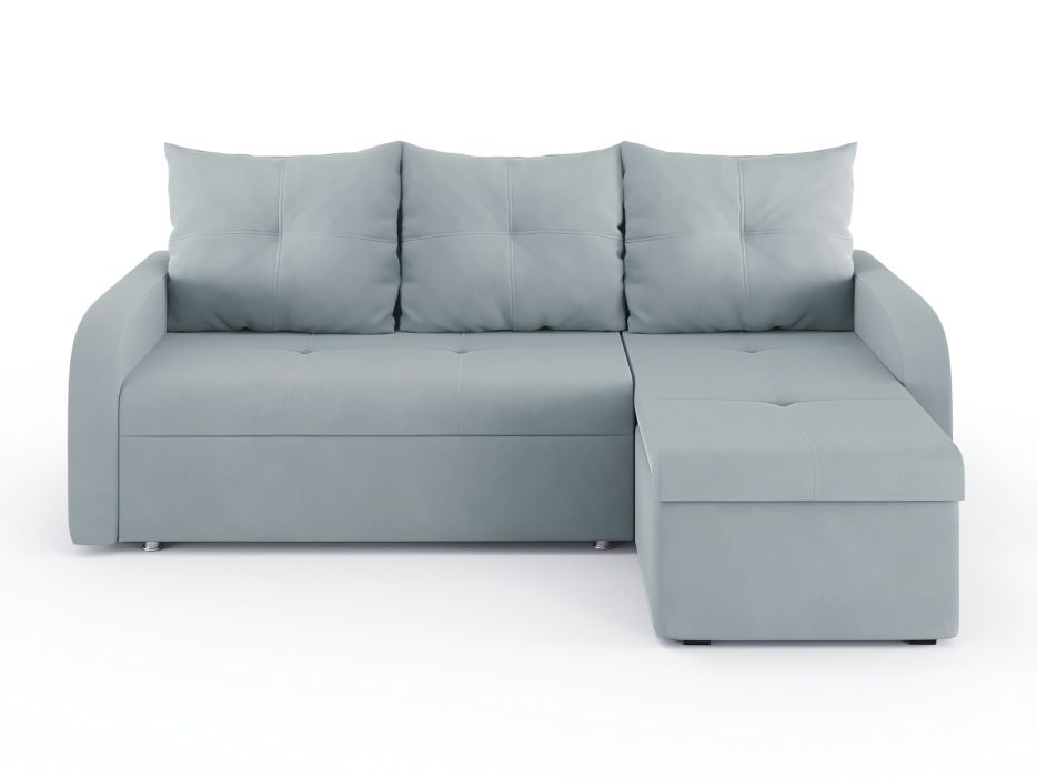 Диваны угловые в гостиную, Диван-кровать угловой Мини Люкс трехсекционная еврокнижка, велюр