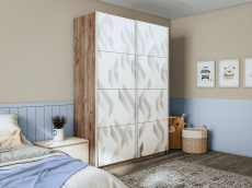 Шкафы-купе 2-х дверные, Шкаф-купе Прайм 2-х дверный Фотопечать Ленты Стекла/Доводчики 160х57х230