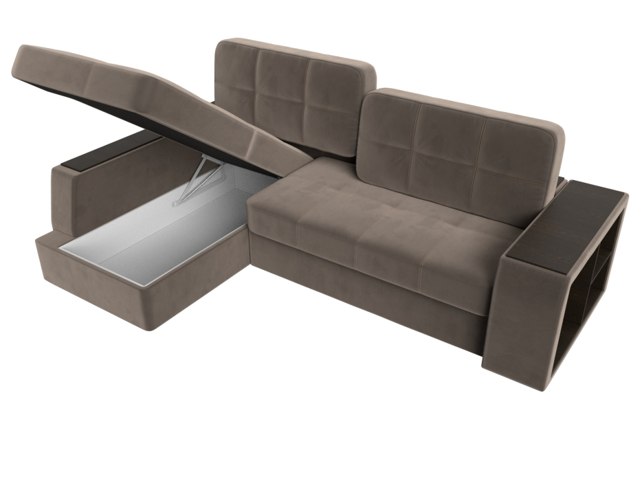 Диваны угловые в гостиную, Угловой диван Брюссель левый угол, велюр