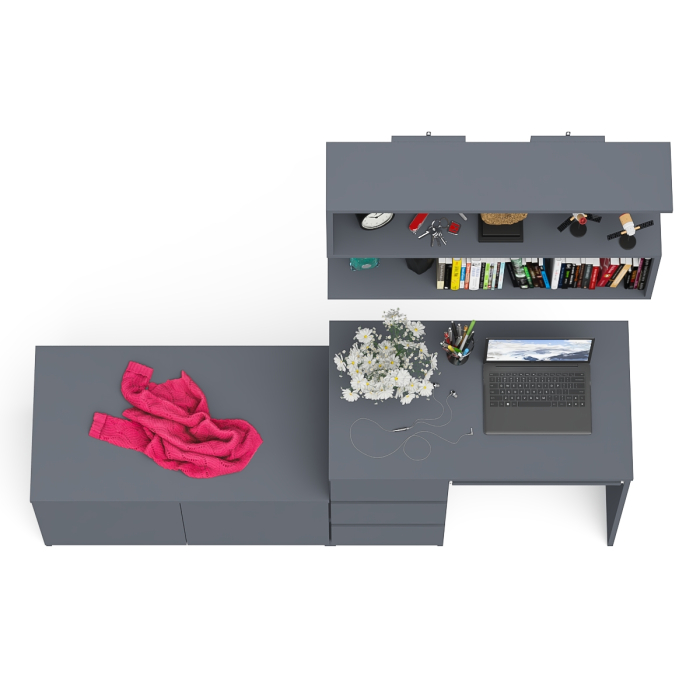 Прямые компьютерные столы, Тумба с дверками МА900 с компьютерным столом МС-6 левым и полкой 900