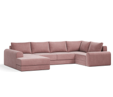Диваны угловые в гостиную, Угловой диван Модерно П-образный, велюр